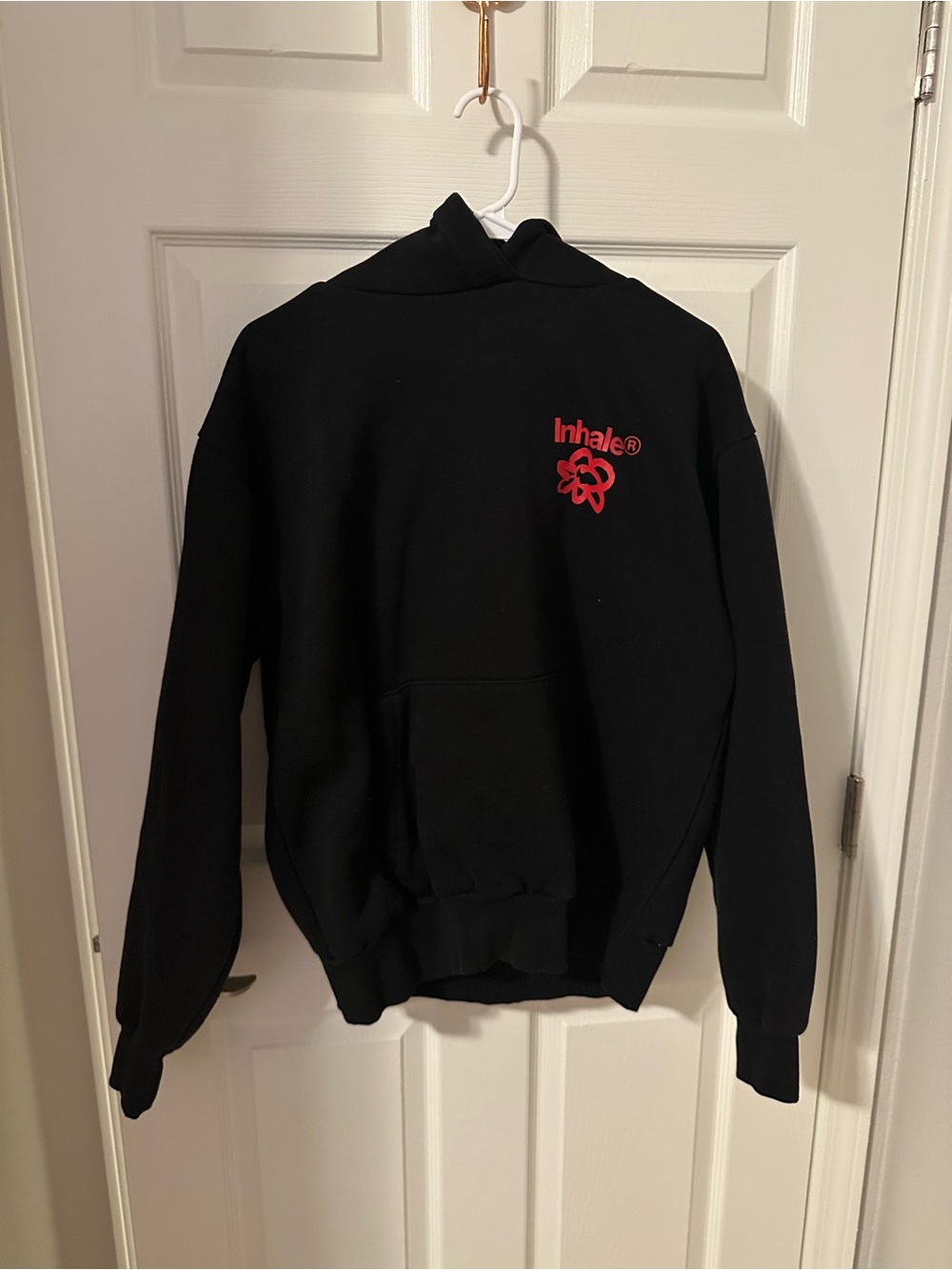 Black Crewneck Sweater with Red “Inhaler” Logo